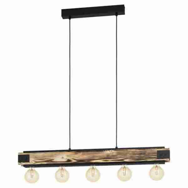 Layham 5lt Pendant Timber/Black