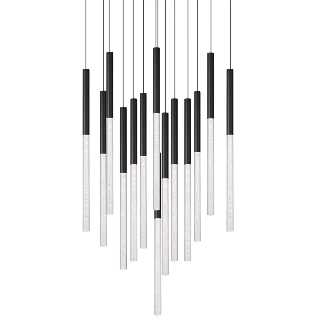 Calibo Rhea 14 Light Pencil Drop LED Pendant - Black