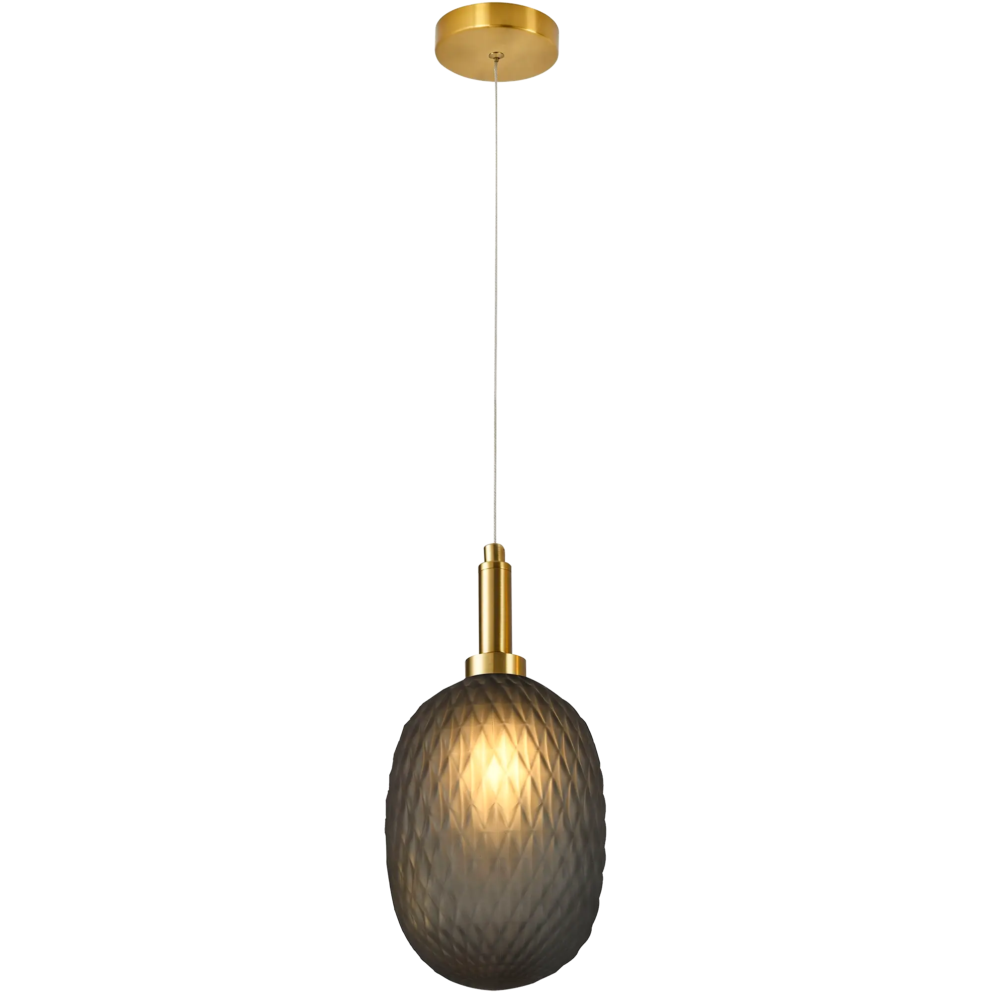 Calibo Lark Diamond Pattern 150mm Glass Pendant - Smoke - Image 2