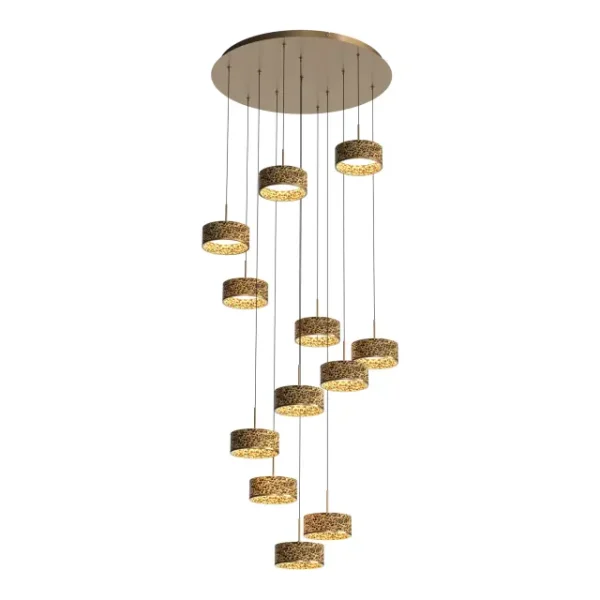 CALIBO COUAS TEXTURED HONEYCOMB 3CCT LED CLUSTER PENDANT - GOLD
