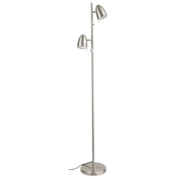 LARA 2 LIGHT FLOOR LAMP SATIN NICKEL