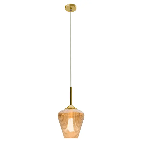CALIBO RIBBON FLUTED GLASS 280MM PENDANT LIGHT-AMBER