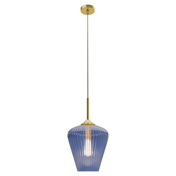 CALIBO RIBBON FLUTED GLASS 280MM PENDANT LIGHT-BLUE