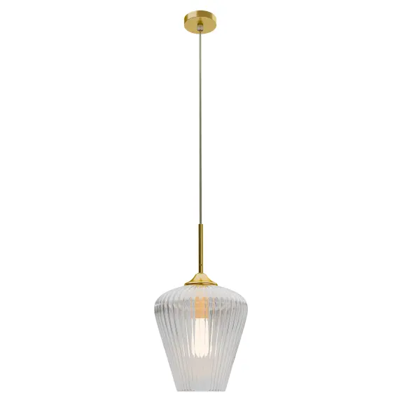 CALIBO RIBBON FLUTED GLASS 280MM PENDANT LIGHT-CLEAR