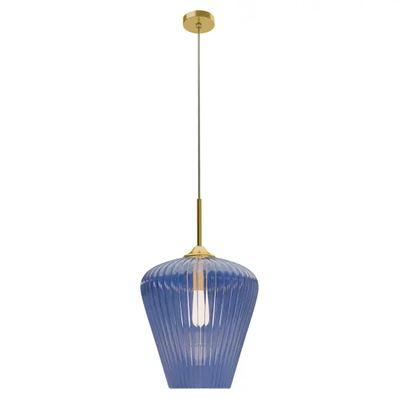 CALIBO RIBBON FLUTED GLASS 360MM PENDANT LIGHT-BLUE
