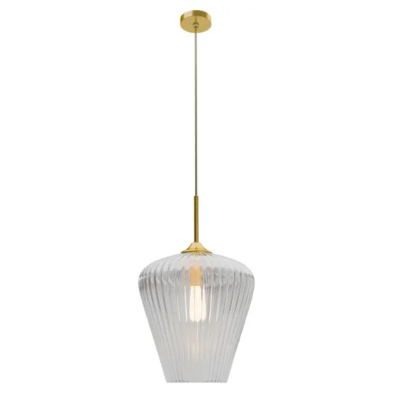 CALIBO RIBBON FLUTED GLASS 360MM PENDANT LIGHT-CLEAR