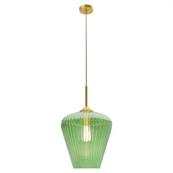 CALIBO RIBBON FLUTED GLASS 360MM PENDANT LIGHT-GREEN