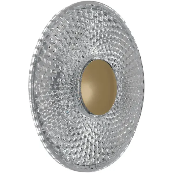 Calibo Bilby Crystalline 180mm Round LED Wall Light | Brass