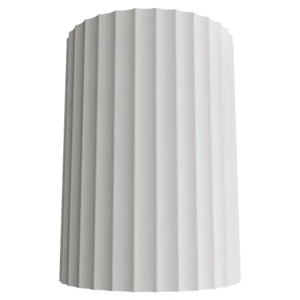 Calibo Munia Sculptural Fluted Up/Down Wall Light with Paintable Gypsum Surface | White