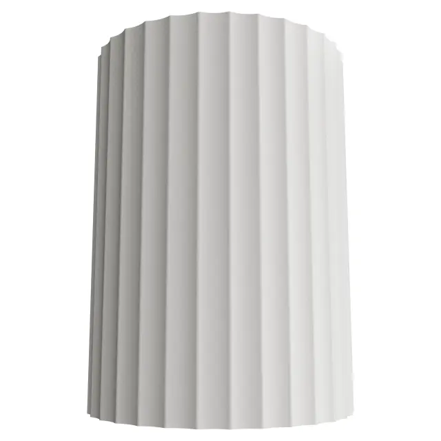 Calibo Munia Sculptural Fluted Up/Down Wall Light with Paintable Gypsum Surface | White