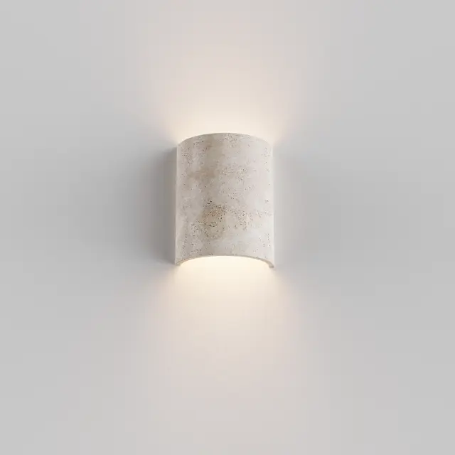 Calibo Inspire Crafted Travertine Up/Down Indoor Wall Light | Beige - Image 3