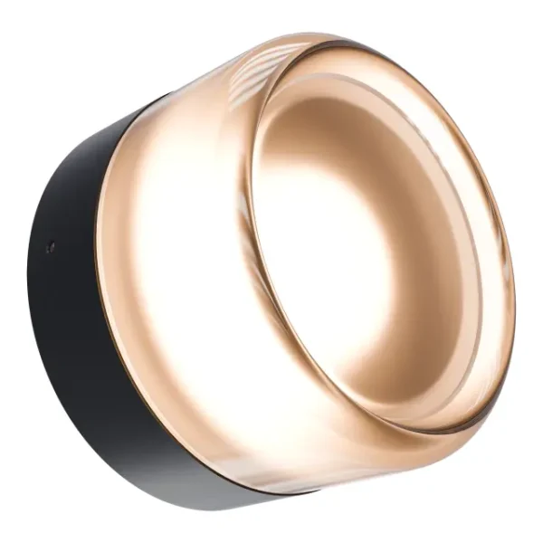 Calibo Gull Round Frosted Acrylic 3CCT LED Exterior Wall Light | Black